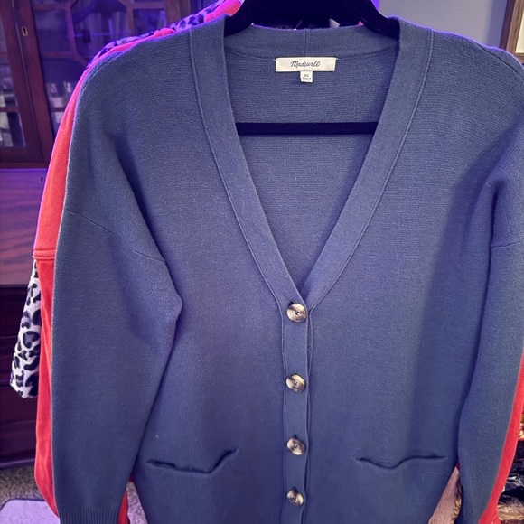 Madewell cardigan like new size xs blue/teal color - Picture 2 of 3